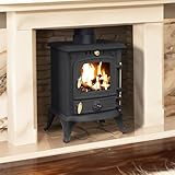 RoyalFire 4.5kW Cast Iron DEFRA Approved Multifuel Stove - Efficient and Durable Wood & Charcoal Burning Heater, Traditional Freestanding Fireplace Heating for Home or Cabin, High Heat Output