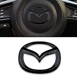 1 Psc Car Badges for Mazda 3 6 CX-3 CX-5 CX-9,4.5cm X 5.7cm Replace Emblem Logo Sticker for Steering Wheel/Bonnet Front and Rear and Trunk Logo Key Remote Control Emblem Accessories,Black