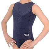 The Zone Z103SAL Sleeveless gymnastics leotard, Smooth Velour Navy Blue, size 32"