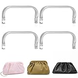 Mture 4PCS Aluminum Purse Frame, 20×9cm U-Shaped Metal Bag Frame, Kiss Clasp Handle, Tubular Hardware Internal Replacement for DIY Pouch Dumpling Clutch Handle Bag Making Sewing Craft
