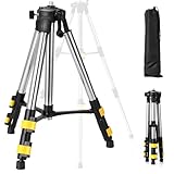 Construction Tripod for Laser and Levelling Devices, 5/8 Inch Thread Interface with 1/4 Inch Adapter, Stainless Steel Tripod Telescopic Tripod (Working Height 37-110 cm) with Storage Bag