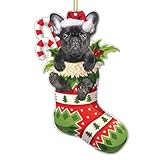 Christmas Tree Decorations Ornaments, Christmas Tree Hanging Pendants, Black French Bulldog Ornaments, Dog Xmas Decorations