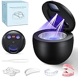 Ultrasonic Retainer Cleaner Machine, TechKen 45khz Cleaning Dental Cleaner with UV Light, Portable Digital Timer for Dentures, Aligner, Mouthguard