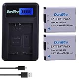 DuraPro 2Packs NB-11L NB-11LH Li-ion Battery + LCD USB Charger for Canon PowerShot A2300 A2400 A2500 A2600 A3400 A3500 A4000 IS, ELPH 110 115 130 320 340 HS, IXUS 265 132D 140 155 150 145