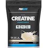 PRO-ELITE Creatine - Creatine Monohydrate Micronized Powder 500g, for Optimum Muscle Growth, Increases Physical Performance, Pure Unflavoured Creatine, Amino Acids (Unflavoured, 500g)