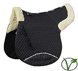 Rhinegold Luxe Faux Fur Cotton Quilted Numnah - Black/Natural - Pony