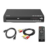 KCR DVD Player, DVD/CD/MP3/AVI with USB port, HDMI and AV output (HDMI and AV cable included), Remote Control,Region Free,Black
