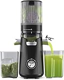 ACOQOOS Juicer Machines, 135MM Wide Chute for Whole Fruit and Vegetable,1.8L Auto-Feed Time-Saver, Slow Masticating High Yield, Easy to Clean Cold Press Juicer with 2 Cups, Black