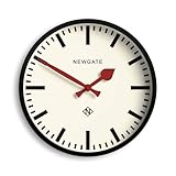 NEWGATE® Luggage wall clock | Modern retro metal station clock | 30cm | Deep metal case in black | Contemporary vintage style for kitchen, living room or office