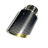 DAVBIR Car Exhaust Tip Carbon Muffler Tip Exhaust System For Akrapovic For BMW For Benz Universal Stainless Gold Exhaust Mufflers Pipe Exhaust Tailpipes(Size:IN 54MM-OUT 76MM)