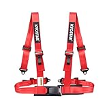 Kyostar 4 point Harness Seat Belt with 2'' Ultra Soft Heavy Duty Shoulder Pads Fits Go Kart,UTV,ATV,Racing (RED)