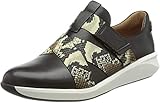 Clarks Women's Un Rio Strap Sneaker, Black Combination Leather, 9 W
