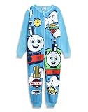 Thomas & Friends Boys Light Blue Zip-Up Onesie | Long Sleeve Sleepwear with Thomas the Tank Engine & Percy Merch - 4-5 Years