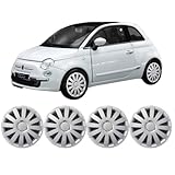 Darfox 14 Inch Wheel Trims – Set of 4 Hubcaps – Compatible with Fiat 500 – Plastic Covers for Steel Wheels (onxs)