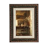 5x7 Vintage Picture Frame Antique Green– 7x5 Retro Green Photo Frame with Wall Hooks, Antique Frame Ornate Design for Home Office Desk Wall Tabletop Display, 13cm x18cm