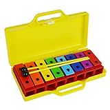 A-Star Chime Bar Set Coloured Rainbow Chime Bars with 2 Beaters and Carry Case (Set of 8), Plastic Rainbow