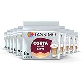 Tassimo Costa Latte Coffee Pods - 10 Packs (Total 80 Costa Coffee Latte Drinks)