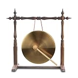 Gong With Mallet Brass | Feng Shui Brass Gong, Chinese -ni Desktop Gong Musical Instruments, Portable Brass Tam, Oriental Chinese Mysterious Decor Gi-fts Great For Sound Healing Home Or Office