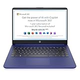 HP Stream 14" Laptop | Intel N4120 Processor | 4 GB RAM | 128 GB SSD | Intel UHD Graphics | HD Display | Dual Speakers | Microsoft 365 Personal 12 month included | Win 11 | Indigo Blue | 14s-dq0033sa