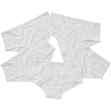 Just Essentials Girls 5 Pack Cotton Plain Hipster Briefs Pants Knickers Back to School UK Seller - White - 11/12 Years