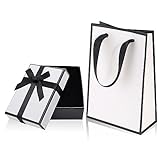 Small Gift Box and Gift Bag, 9x7x3cm Jewellery Gift Box and Paper Bag Bracelet Earring Ring Necklace Gifts Box with Lid for Presents
