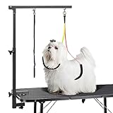 Urban Deco Dog Grooming Arm with Clamp Innovative Portable Two Grooming Arms - 33.5 inch Height Adjustable and Free Two No Sit Haunch Holder for Large and Small Dogs,Cats Grey