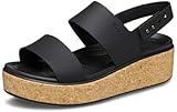 Crocs Women Sandal, Brooklyn Cork Low Wedge, Black/Black, 5 UK Women