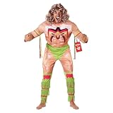 Morph Ultimate Warrior Costume for Men, WWE Costume, WWE Wrestler Costumes Adult, Halloween Costumes Men, Large
