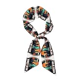 DUWAA Statue Of Liberty, New York Print Silk Feeling Scarf For Women, Lightweight Long Versatile Headscarf, Satin Hair Scarves