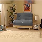 Comfy Living 3ft (90cm) Single Grey Futon MATTRESS ONLY (No Base)