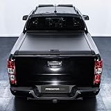 Black Aluminium Roller Tonneau Truck Bed Cover Compatible with Ford Ranger T6 T7 T8 2011-2022 Rolling Shutter Pickup Load Bed Locking Cargo Top