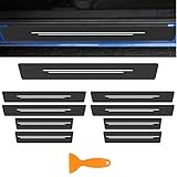 Wjelet 10 Pcs Car Door Sill Protector Set, Scratch Resistant Sill Protectors with Carbon Fiber Design, Universal Fit for Most Vehicles, Durable Scratch Resistant Door Sill Protective Film