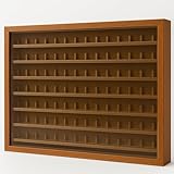 Display case collections thimbles. Capacity: 98 thimbles. Dimensions (width/depth/height): 50 x 5 x 40 cm. Oak varnish finish.