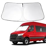 TINGLU Sun Shade for Mercedes Benz Sprinter Freightliner Cargo Crew Passenger Motorhome 2007-2024 2025 Accessories Windshield Sun Shade Window Shade UV Rays Protection Sun Visor Cover