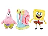Spongebob - Pack 3 Plush toy Bob (18cm) + Patrick (22cm) + Gary (13cm) - Quality super soft