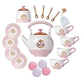 Disney Princess Style Collection Tea Set Play Accessories, Officially Licensed, Inspired, Fun Roleplay for Girls, Includes 21 Pieces, Perfect for Birthdays and Party