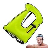Inflatable Snorkel Life Vest - Holds up to 220 lb, Beginner Swimming Safety Jacket, Adjustable Inflatable Design, Lightweight Comfortable Buoyancy Support Fishing Float Vest for Adults