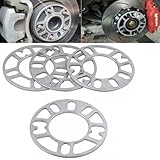 4Pcs Universal Wheel Spacers 5mm for Most 4 Lug & 5 Lug Wheels, PCD 98mm to 120mm, 4x100 4x108 4x100 5x100 5x108 5x110 5x112 5x114.3 5x115 5x120 5x4.5 5x4.75 Multiple Bolts Pattern Vehicle