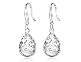 KEETEEN "Wishing Tree"925 Sterling Silver Teardrop Filigree Dangle Earrings for Women (vogue hook)