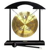Brass Feng Shui Gong 21cm/8.26 in Percussion Instruments Handmade Brass Gong Zen Art Desktop Chinese Home Decor Office Decorative Ornament Housewarming Blessing Gift