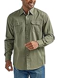 Wrangler Authentics Men's Long-sleeve Classic Woven Button Down Shirt, Burnt Olive, L UK