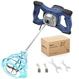 IMAYCC Portable Concrete Cement Mixer 2100W Electric Paddle Mixer Adjustable 6 Speed Handheld Plaster Grout Paint Thinset Mortar Paddle Mixer Drill Mixer Stirring Tool（Blue）