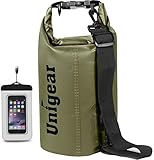 Unigear Waterproof Dry Bag with Phone Case and Adjustable Long Shoulder Strap for Boating, Kayaking, Fishing, Rafting, Swimming, Camping, Snowboarding 2L/5L/10L/20L/30L/40L