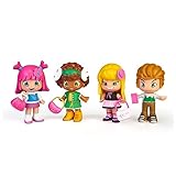 Pinypon - Friends Set, Pack 4 Figures, Michelle, Tasha, Julia and Will Dolls, with 2 Accessories, for Boys and Girls from 4 Years, PINY Institute of New York, Famous (PNP02000)