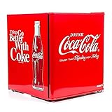Husky HUS-EL196 Coca Cola Design Mini Fridge/Drinks Cooler, Red