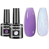 Senvenski Grape Jelly Gel Nail Polish Kit, Pearl Opal Mermaid Gel Polish, Glass Purple Translucent Colours with Milky Sheer Finish | Vegan UV/LED Nail Art Kit Gift for Women (CS2-019)