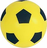 OnlineStreet Size 4 Football - Sponge Foam Soccer Ball; Ideal for Outdoor Games for Kids, Indoor Football, Kids’/Adults’ Garden Games, and Beach Games for Families (17.5 cm) (Yellow)