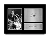 HWC Trading A4 Ringo Starr The Beatles Gifts Printed Signed Autograph Picture for Music Memorabilia Fans - A4