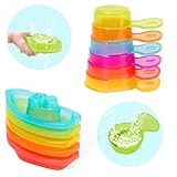 Bath Toys for 1 2 3 4 Year Olds - 11 Pack Mould Free Bathtub Water Play Pool Toys for Baby Bath Toys 6 months plus with No Mould & Easy-Grip Stackable bath Boats & Spoons for Boy Girl