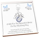 Bride Gift. Personalised Initials. Bride To Be Gift. Something Old, Something New, Borrowed, Blue. Clip On Blue Horseshoe,Sixpence,Initials.